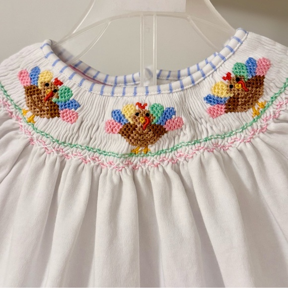 EUC Smocked Turkey Set by Petit Bebe 12 Months - Picture 2 of 6